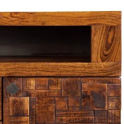 Wolf-Möbel Buffet Bazac - Avec éclairage - Acacia massif - Acacia / Gris foncé -Luxe Intérieur Magasin 1000243213 220314 061 DETAILS P000000001000243213