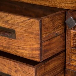 Wolf-Möbel Buffet Bazac - Avec éclairage - Acacia massif - Acacia / Gris foncé -Luxe Intérieur Magasin 1000243213 220314 064 DETAILS P000000001000243213