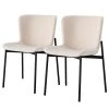 Jack & Alice Chaises Mouzon I (lot de 2) - Velours / Fer - Crème