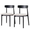 Mørteens Chaises Lolif I (lot de 2) - Tissu / Chêne massif - Beige / Noir