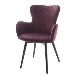 Loftscape Chaises à accoudoirs Mettray - Tissage à plat / Hêtre massif - Bordeaux