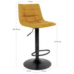 Red Living Chaises de Bar Bazian (lot de 2) - Microfibre / Acier - Jaune moutarde -Luxe Intérieur Magasin 1000254099 210317 15102200055 SKETCH DETAILS P000000001000254099 sketch