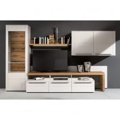 GWINNER Vitrine Bellano - Placage en bois véritable - Mat blanc / Chêne de poutre - Butoir à gauche - Sans éclairage -Luxe Intérieur Magasin 1000254915 210723 15200800115 MOOD DETAILS P000000001000254915 mood