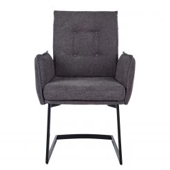 Jack & Alice Chaise cantilever Lecelles - Tissu / Métal - Gris foncé -Luxe Intérieur Magasin 1000255021 220401 030 DETAILS P000000001000255021