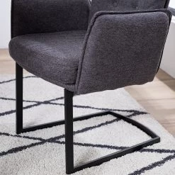 Jack & Alice Chaise cantilever Lecelles - Tissu / Métal - Gris foncé -Luxe Intérieur Magasin 1000255021 220401 040 DETAILS P000000001000255021