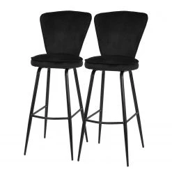 Jack & Alice Chaises de bar Bouilly (lot de 2) - Noir