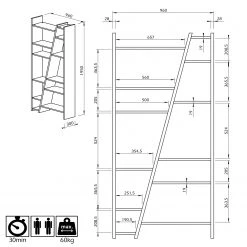 Temahome Étagère murale Malcom VII - Coloris - Noir -Luxe Intérieur Magasin 1000255238 210324 15033300157 SKETCH DETAILS P000000001000255238 sketch