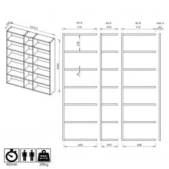 Temahome Étagère Pombal I - Imitation béton -Luxe Intérieur Magasin 1000255259 210324 15033600338 SKETCH DETAILS P000000001000255259 sketch