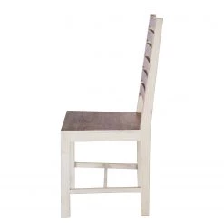 Wolf-Möbel Chaises Maison (lot de 2) - Acacia massif - Acacia couleur pierre / Blanc cassé -Luxe Intérieur Magasin 1000257218 220406 035 DETAILS P000000001000257218