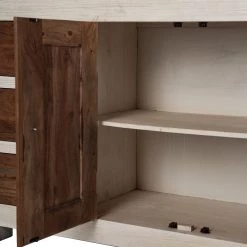 Wolf-Möbel Buffet Maison I - Acacia massif - Acacia couleur pierre / Blanc cassé -Luxe Intérieur Magasin 1000257219 220406 050 DETAILS P000000001000257219