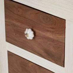 Wolf-Möbel Buffet Maison I - Acacia massif - Acacia couleur pierre / Blanc cassé -Luxe Intérieur Magasin 1000257219 220406 055 DETAILS P000000001000257219