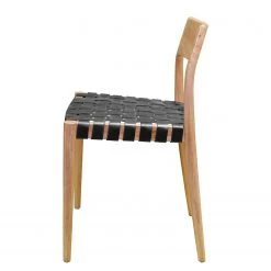 Ars manufacti Chaise Cerro - Cuir véritable / Teck massif - Noir / Teck -Luxe Intérieur Magasin 1000257228 211007 15380500052 DETAILS P000000001000257228