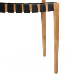 Ars manufacti Chaise Cerro - Cuir véritable / Teck massif - Noir / Teck -Luxe Intérieur Magasin 1000257228 220818 035 DETAILS P000000001000257228