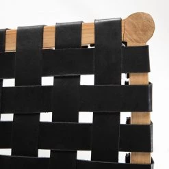 Ars manufacti Chaise Cerro - Cuir véritable / Teck massif - Noir / Teck -Luxe Intérieur Magasin 1000257228 220818 037 DETAILS P000000001000257228