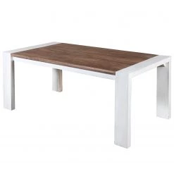 Wolf-Möbel Salle à manger Maison I (5 éléments) - Acacia massif - Acacia couleur pierre / Blanc cassé -Luxe Intérieur Magasin 1000257395 211216 08175300052 DETAILS P000000001000257395