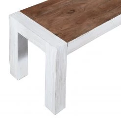 Wolf-Möbel Salle à manger Maison II (4 éléments) - Acacia massif - Acacia couleur pierre / Blanc cassé -Luxe Intérieur Magasin 1000257396 211216 08182800091 DETAILS P000000001000257396