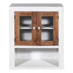 Wolf-Möbel Vaisselier Maison - Acacia massif - Acacia couleur pierre / Blanc cassé -Luxe Intérieur Magasin 1000257397 211216 081912000108 DETAILS P000000001000257397