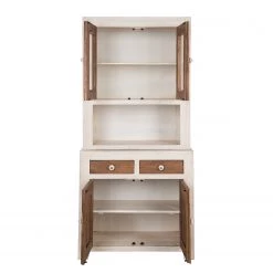 Wolf-Möbel Vaisselier Maison - Acacia massif - Acacia couleur pierre / Blanc cassé -Luxe Intérieur Magasin 1000257397 220406 032 DETAILS P000000001000257397