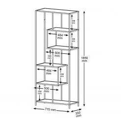 Red Living Étagère Coogee I - Noir / Doré - Hauteur : 185 cm -Luxe Intérieur Magasin 1000263276 210430 14473000081 SKETCH DETAILS P000000001000263276 sketch