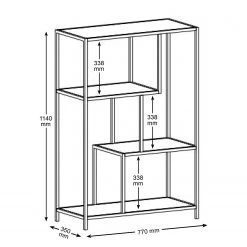 Red Living Étagère Coogee I - Noir / Doré - Hauteur : 114 cm -Luxe Intérieur Magasin 1000263280 210430 14473000103 SKETCH DETAILS P000000001000263280 sketch