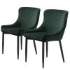 Red Living Chaises Elbi II (lot de 2) - Velours / Métal - Vert foncé / Noir