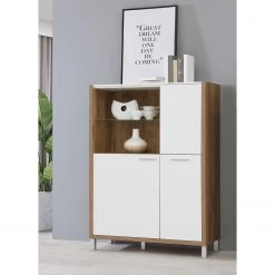 Norrwood Buffet haut Boyd I - Blanc / Imitation chêne -Luxe Intérieur Magasin 1000270243 210609 06160200240 MOOD DETAILS P000000001000270243 mood