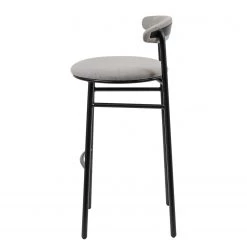 Studio Copenhagen Chaises de bar Embi (lot de 2) - Tissu / Métal - Gris / Noir -Luxe Intérieur Magasin 1000273484 220420 035 DETAILS P000000001000273484