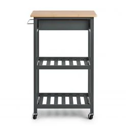 Zeller Desserte Addison - Bambou / MDF - Gris - 58 x 40 x 93 cm -Luxe Intérieur Magasin 1000273690 210615 06563700006 DETAILS P000000001000273690