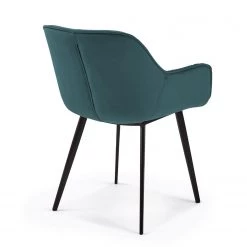 Jack & Alice Chaises à accoudoirs Kiana (lot de 2) - Velours / Acier - Bleu pétrole / Noir -Luxe Intérieur Magasin 1000274208 210618 10464100042 DETAILS P000000001000274208