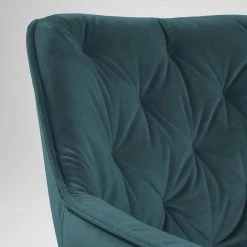 Jack & Alice Chaises à accoudoirs Kiana (lot de 2) - Velours / Acier - Bleu pétrole / Noir -Luxe Intérieur Magasin 1000274208 210618 10464100043 DETAILS P000000001000274208