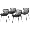 Mørteens Chaises Sakira (lot de 4) - Imitation cuir / Acier - Noir