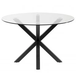 Mørteens Table Ayanka II - Verre / Acier - Verre transparent / Noir -Luxe Intérieur Magasin 1000276612 210629 15002300483 DETAILS P000000001000276612