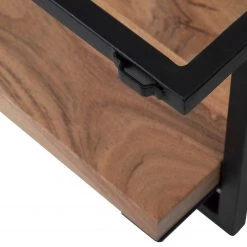 Ars manufacti Étagère murale Kaawo I - Acacia massif / Métal - Acacia / Noir - Largeur : 100 cm -Luxe Intérieur Magasin 1000276819 220719 034 DETAILS P000000001000276819