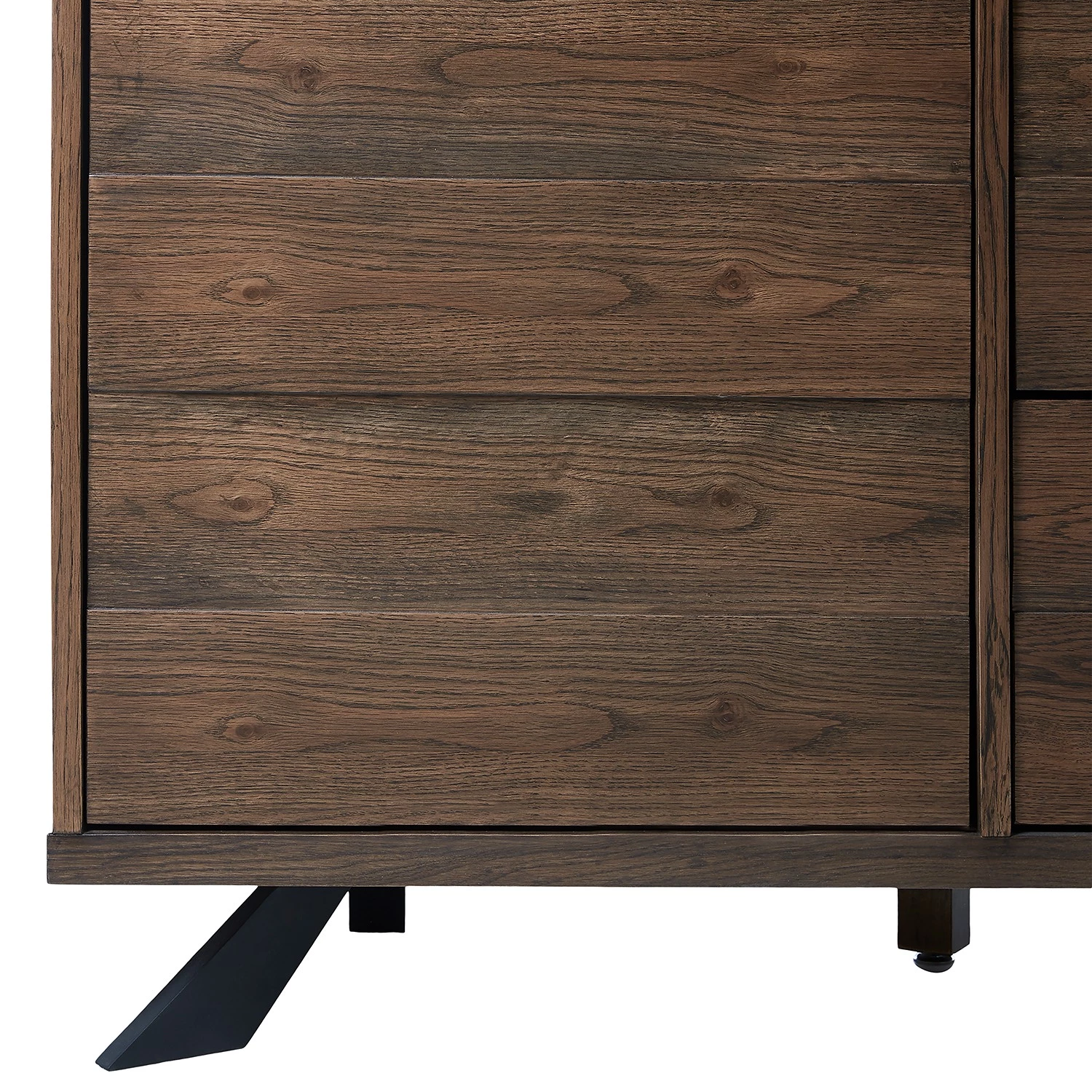 Red Living Buffet Berck - Placage en bois véritable - Chêne fumé / Noir 7 Red Living Buffet Berck - Placage en bois véritable - Chêne fumé / Noir – Image 7