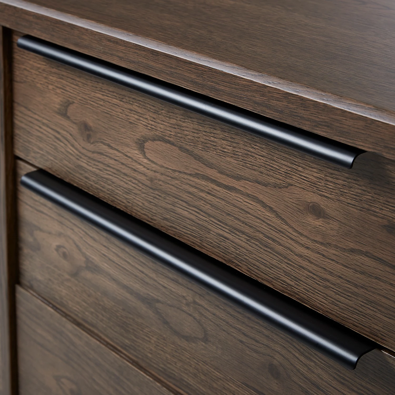 Red Living Buffet Berck - Placage en bois véritable - Chêne fumé / Noir 8 Red Living Buffet Berck - Placage en bois véritable - Chêne fumé / Noir – Image 8