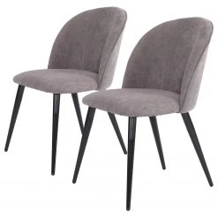 Chaises capitonnées Finnea (lot de 2) - Gris