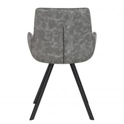 Ars manufacti Chaise à accoudoirs Cielo - Imitation cuir / Acier - Gris vintage / Noir -Luxe Intérieur Magasin 1000281736 220920 050 DETAILS P000000001000281736