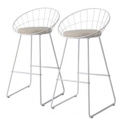 Ars manufacti Chaise de bar Ceza (lot de 2) - Sable / Blanc