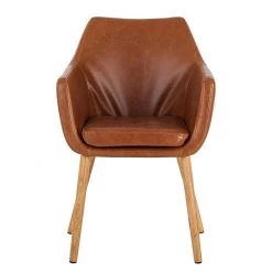 Mørteens Chaises à accoudoirs Nicholas - Cuir synthétique Aken: Cognac vintage - Lot de 2 -Luxe Intérieur Magasin 1000281813 210819 09251100101 DETAILS P000000001000281813