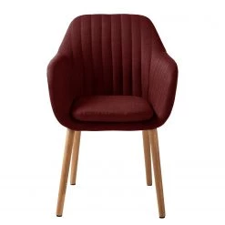 Mørteens Chaises à accoudoirs Tilanda - Tissu / Chêne massif - Tissu Cors: Rouge foncé - Lot de 2 -Luxe Intérieur Magasin 1000281924 210819 09381100276 DETAILS P000000001000281924