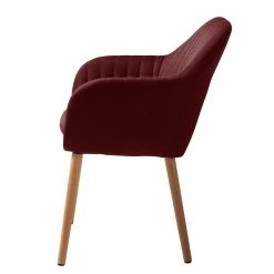 Mørteens Chaises à accoudoirs Tilanda - Tissu / Chêne massif - Tissu Cors: Rouge foncé - Lot de 2 -Luxe Intérieur Magasin 1000281924 210819 09382200277 DETAILS P000000001000281924