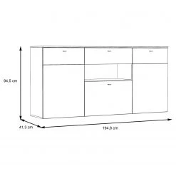 Loftscape Enfilade Corey - Avec éclairage - Imitation chêne / Gris -Luxe Intérieur Magasin 1000282740 211109 144351000547 SKETCH DETAILS P000000001000282740 sketch