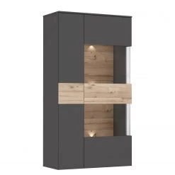 Loftscape Vitrine Corey - Avec éclairage - Imitation chêne / Gris - Porte en verre à droite -Luxe Intérieur Magasin 1000282747 211109 144406000121 DETAILS P000000001000282747