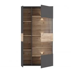 Loftscape Vitrine Corey - Avec éclairage - Imitation chêne / Gris - Porte en verre à droite -Luxe Intérieur Magasin 1000282747 211109 144406000127 DETAILS P000000001000282747