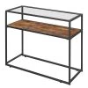 Red Living Console Cottage Hill - Verre / Métal - Marron / Noir