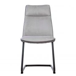 Fredriks Chaises cantilever Altoona (lot de 2) - Tissage à plat / Métal - Gris foncé et gris clair / Noir mat -Luxe Intérieur Magasin 1000285150 220617 032 DETAILS P000000001000285150