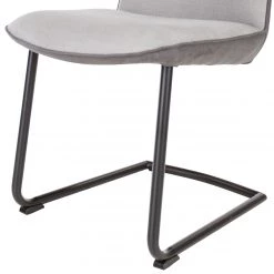 Fredriks Chaises cantilever Altoona (lot de 2) - Tissage à plat / Métal - Gris foncé et gris clair / Noir mat -Luxe Intérieur Magasin 1000285150 220617 036 DETAILS P000000001000285150