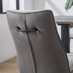 Fredriks Chaises cantilever Altoona (lot de 2) - Tissage à plat / Métal - Gris foncé et gris clair / Noir mat -Luxe Intérieur Magasin 1000285150 220819 040 DETAILS P000000001000285150