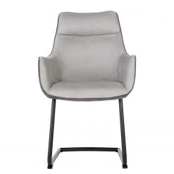 Fredriks Chaise à accoudoirs Altoona - Tissage à plat / Métal - Gris foncé et gris clair / Noir mat -Luxe Intérieur Magasin 1000285151 220617 031 DETAILS P000000001000285151