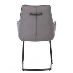 Fredriks Chaise à accoudoirs Altoona - Tissage à plat / Métal - Gris foncé et gris clair / Noir mat -Luxe Intérieur Magasin 1000285151 220617 032 DETAILS P000000001000285151